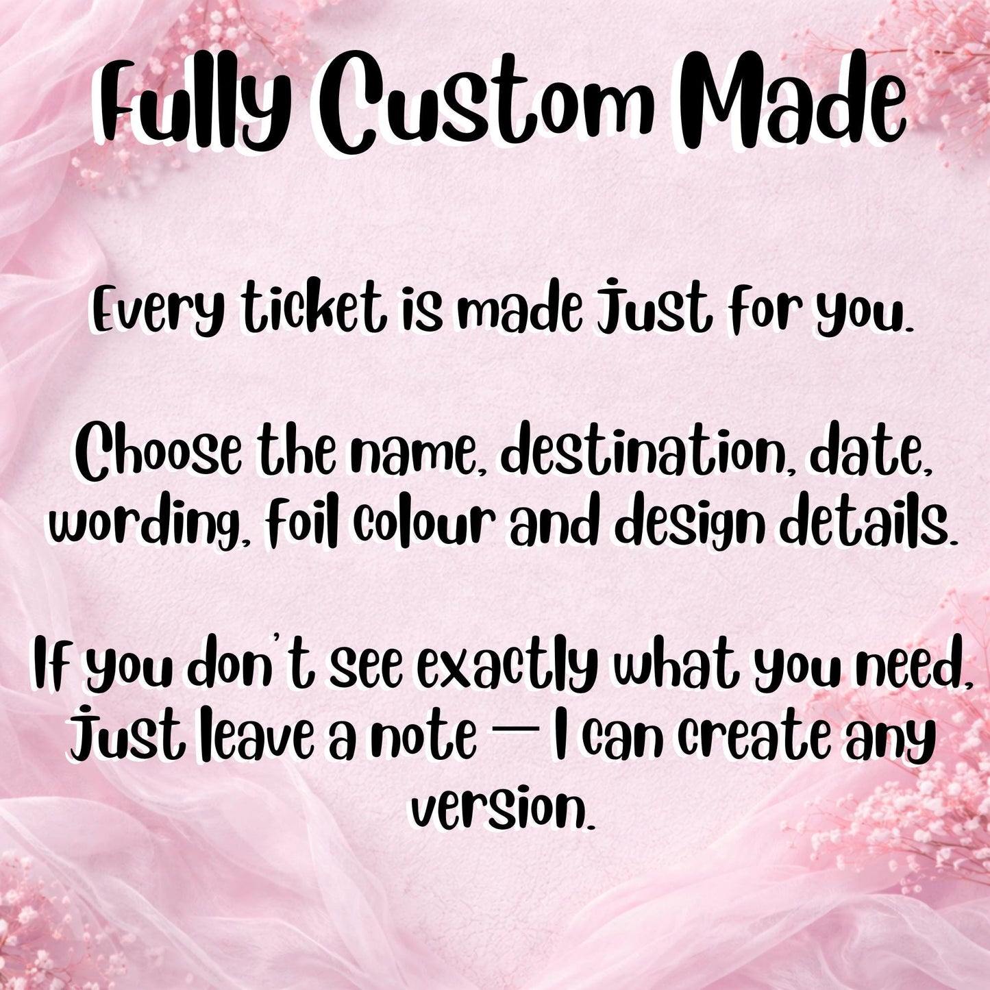 Personalised Disney-Inspired Foil Ticket | Custom Magical Surprise Ticket for Any Event | Glitter Effect Print for Birthdays, Trips & More!