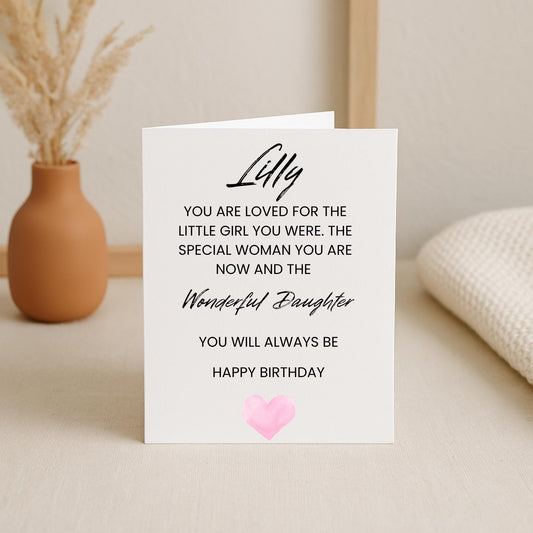 Birthday Card for Daughter, Personalised Daughter Birthday Card, Birthday Card for Her, Special Daughter Birthday Card, Cute Birthday Card