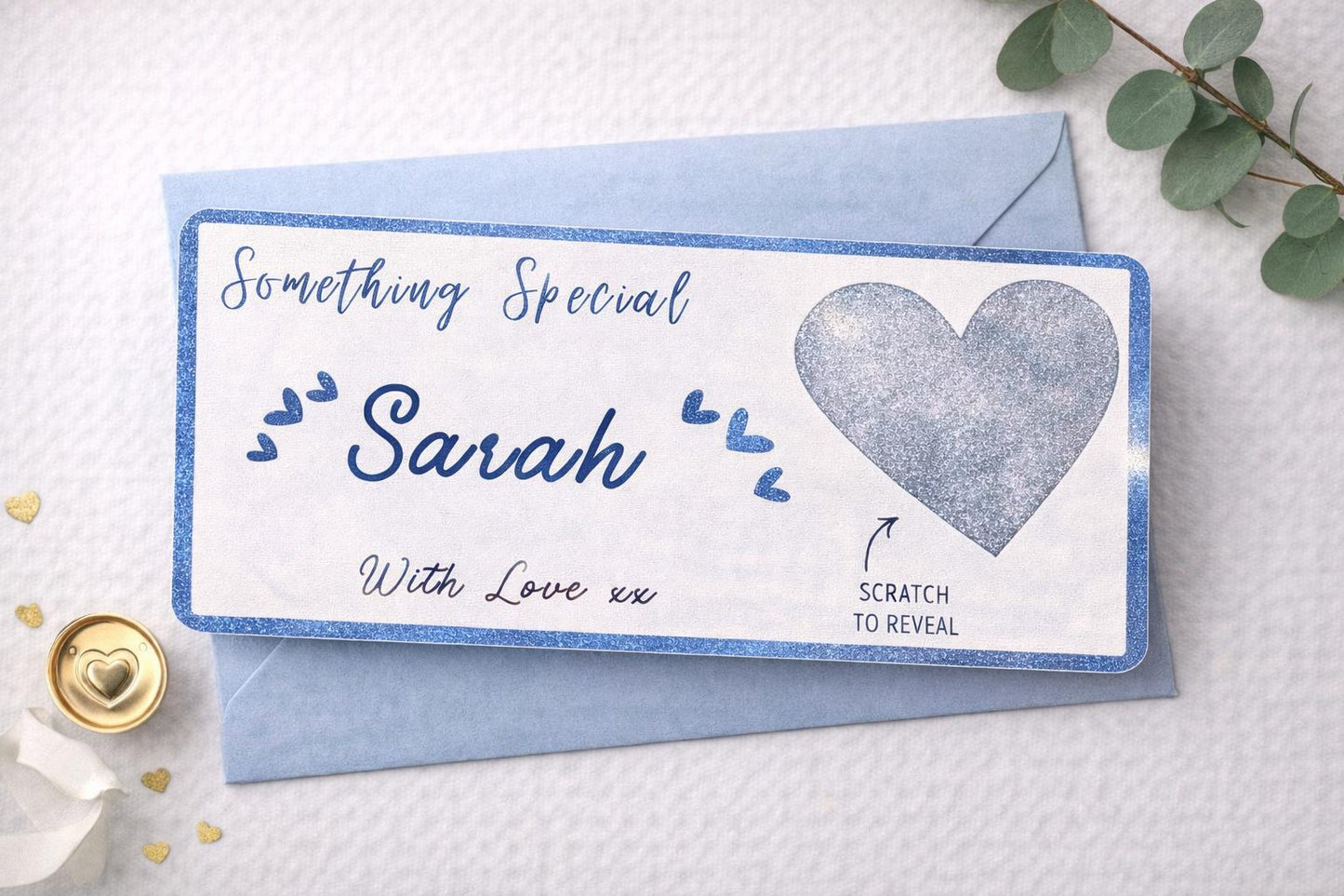 Personalised Scratch Off Surprise Card – Something Special Reveal Ticket – Custom Foiled Scratch Card for Any Occasion