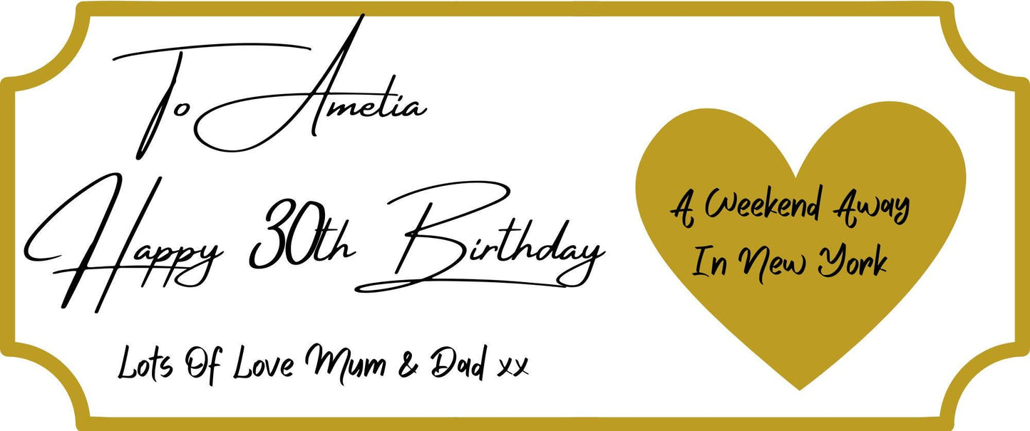 Personalised scratch to reveal voucher, surprise birthday scratch card, any age 18th, 21st, 30th, 40th, 60th birthday, birthday gift voucher