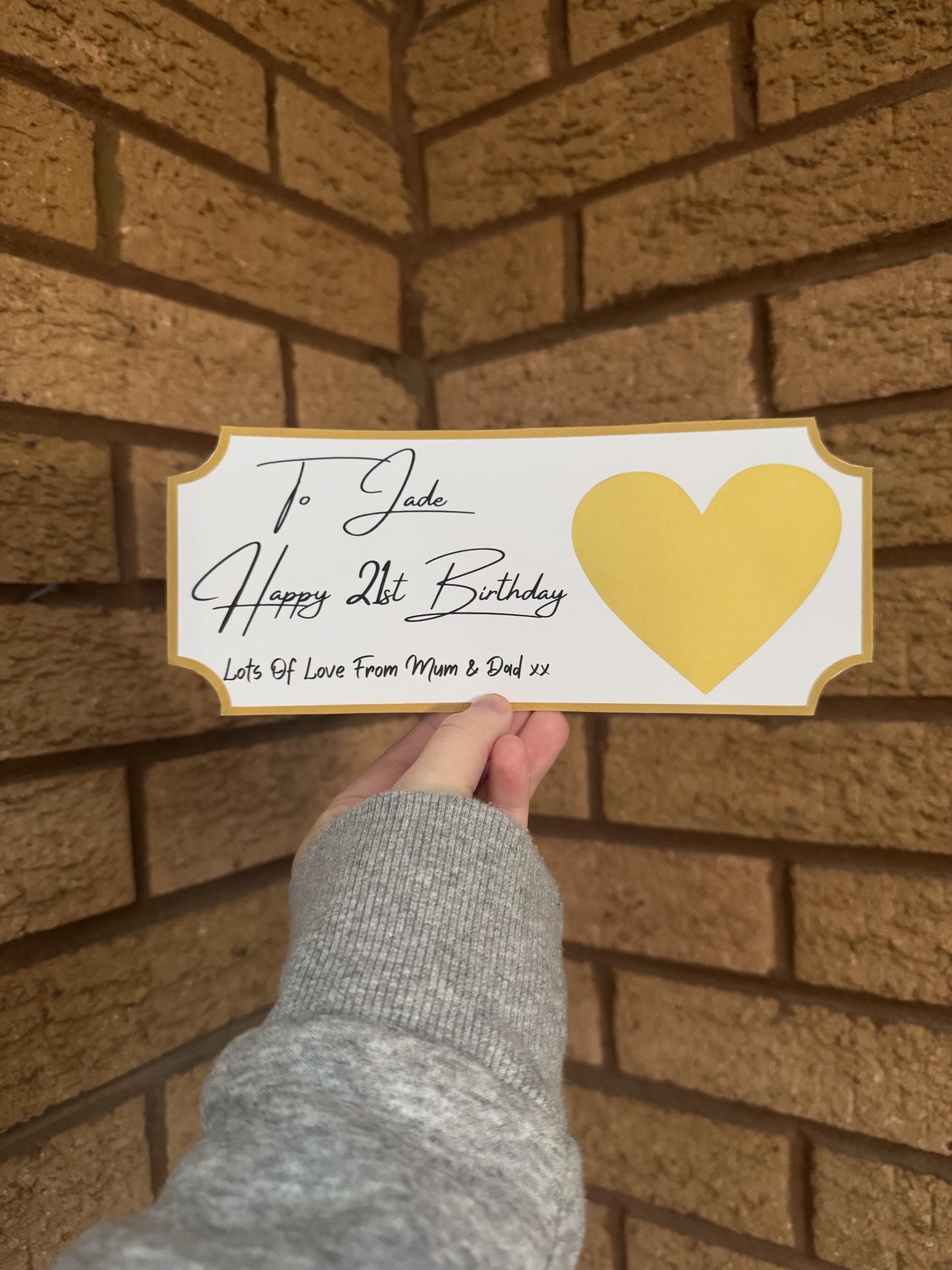 Personalised scratch to reveal voucher, surprise birthday scratch card, any age 18th, 21st, 30th, 40th, 60th birthday, birthday gift voucher