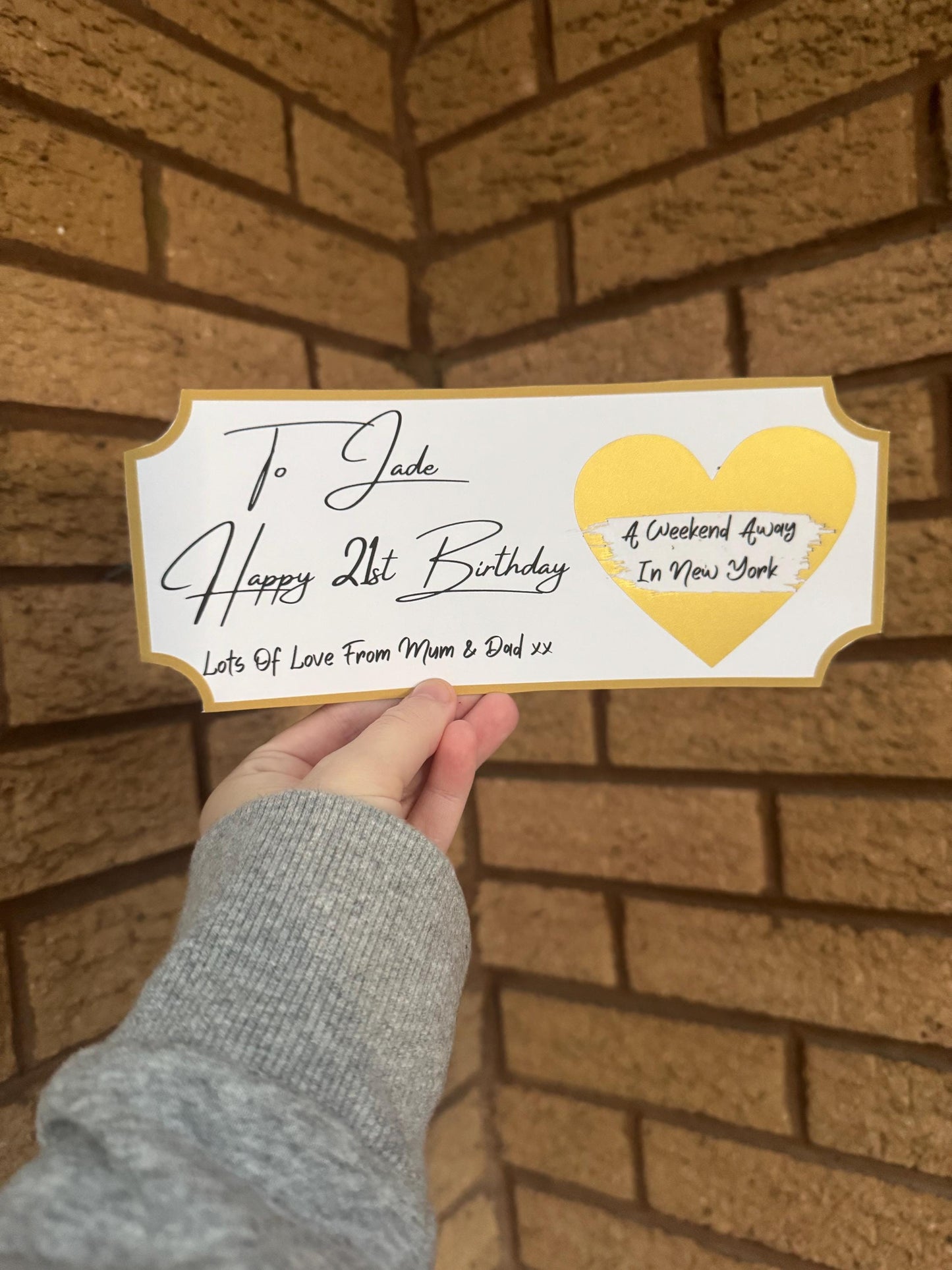 Personalised scratch to reveal voucher, surprise birthday scratch card, any age 18th, 21st, 30th, 40th, 60th birthday, birthday gift voucher