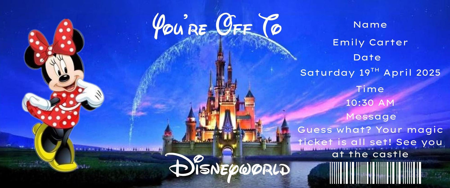 Personalised Disneyland Boarding Pass: Surprise Holiday Reveal