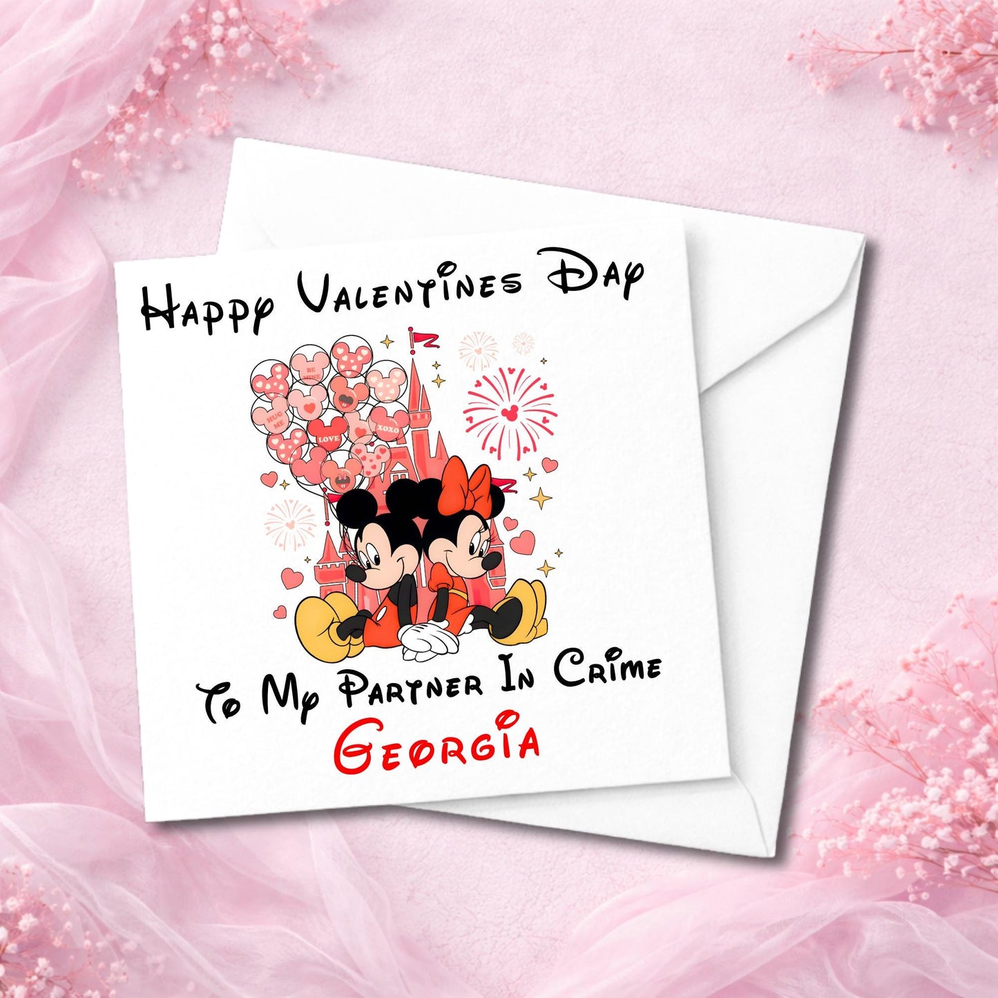 Premium handmade card shown upright on smooth white cardstock, capturing fine print detail, structured edges, and a fitted envelope.