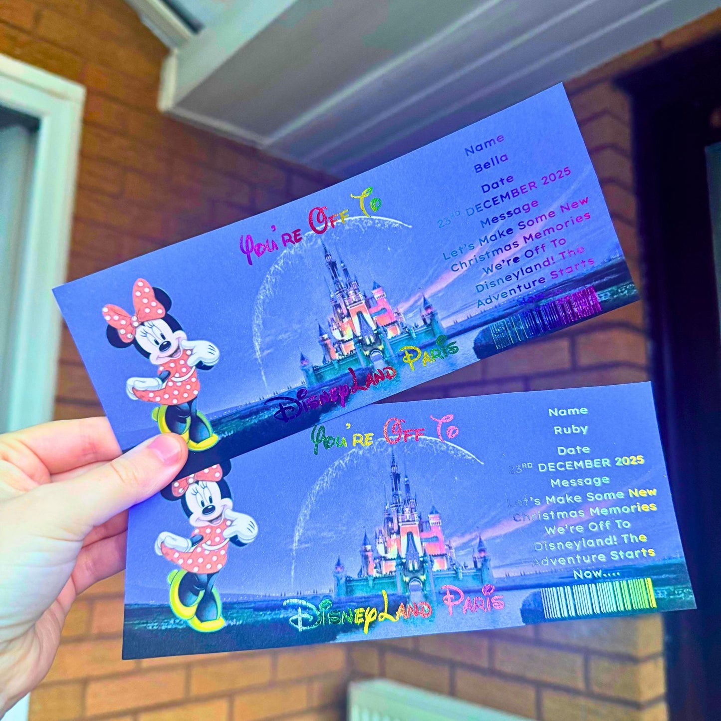 Personalised Disneyland Boarding Pass: Surprise Holiday Reveal