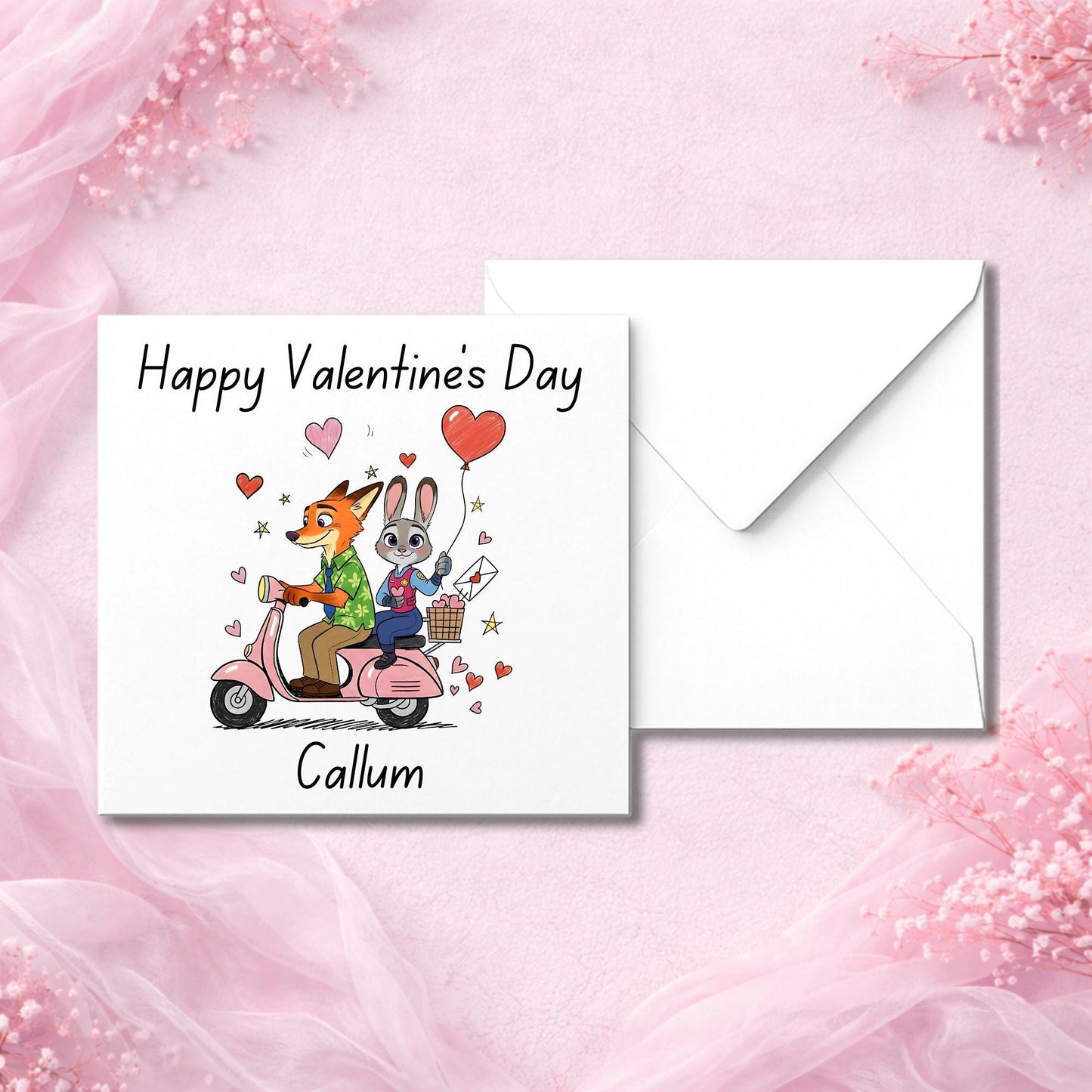 Luxury handmade personalised Valentine’s greeting card shown with matching envelope. Custom name love card printed on thick premium cardstock and made to order. Physical Valentine’s Day card designed as a keepsake gift for couples and romantic occasions. High quality UK-made greeting card created for buyers looking for a personalised, meaningful Valentine card they won’t find in shops.