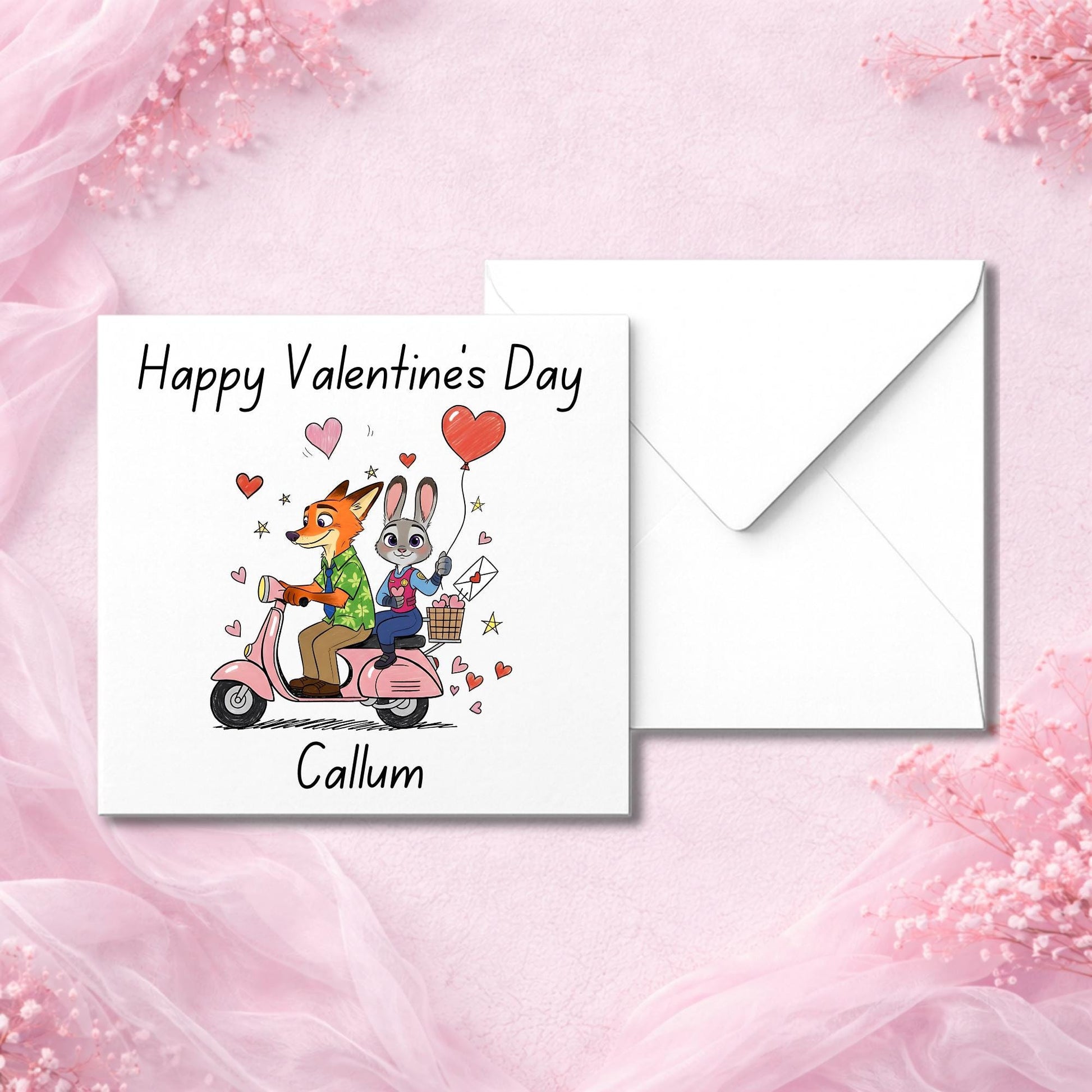 Luxury handmade personalised Valentine’s greeting card shown with matching envelope. Custom name love card printed on thick premium cardstock and made to order. Physical Valentine’s Day card designed as a keepsake gift for couples and romantic occasions. High quality UK-made greeting card created for buyers looking for a personalised, meaningful Valentine card they won’t find in shops.