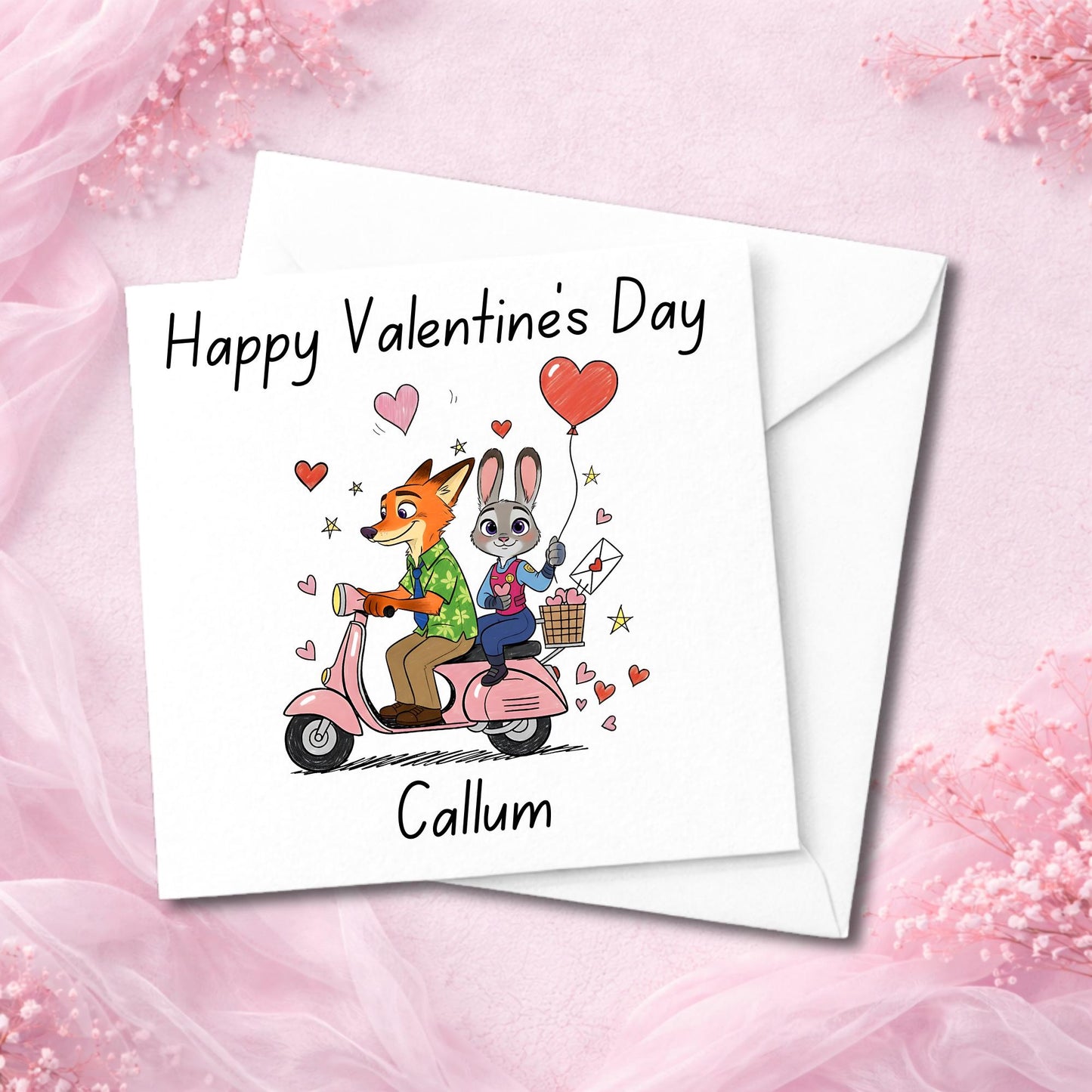 Inside view of personalised Valentine’s greeting card showing blank interior for a handwritten message. Handmade luxury card printed on thick high-quality cardstock. Custom physical Valentine card designed for couples who want to add a personal handwritten note. Premium keepsake greeting card made to order for romantic occasions.