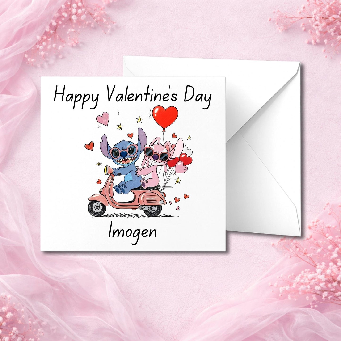 Personalised Valentine’s greeting card displayed without envelope to highlight thick luxury cardstock and premium print finish. Handmade custom love card printed on high-quality paper and made to order. Physical keepsake card designed for couples and romantic occasions, offering a personalised Valentine’s Day card that feels premium and meaningful.