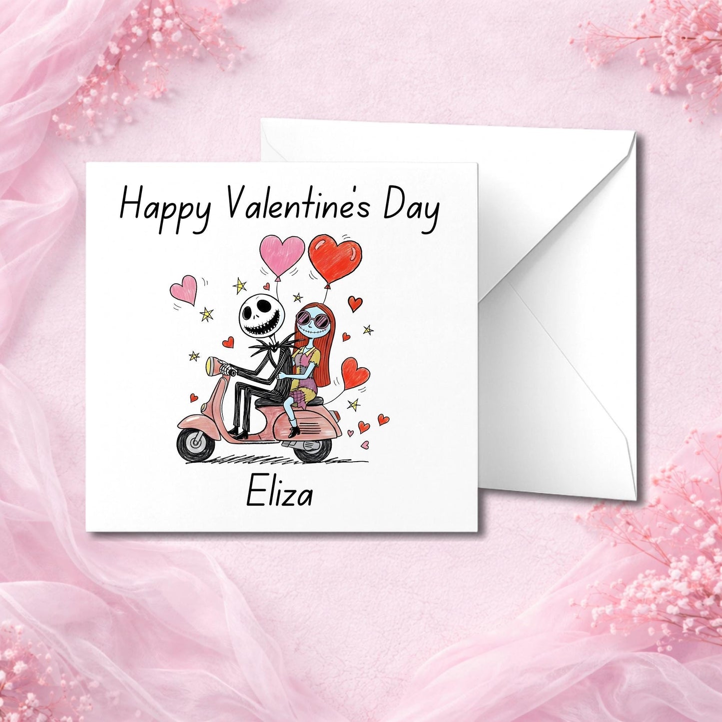 Personalised Valentine’s greeting card displayed without envelope to highlight thick luxury cardstock and premium print finish. Handmade custom love card printed on high-quality paper and made to order. Physical keepsake card designed for couples and romantic occasions, offering a personalised Valentine’s Day card that feels premium and meaningful.