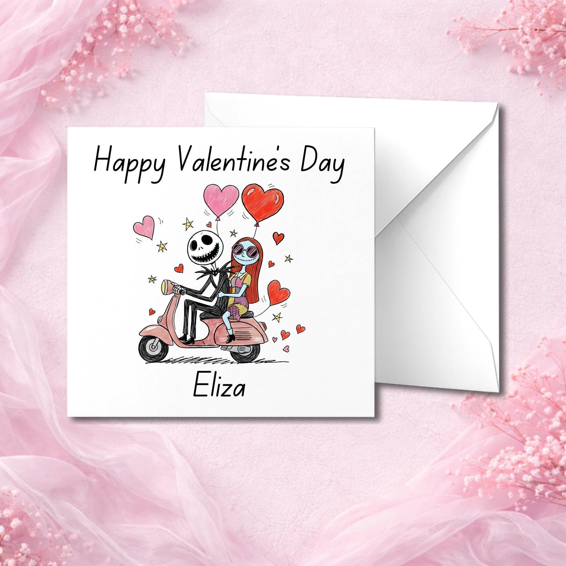 Personalised Valentine’s greeting card displayed without envelope to highlight thick luxury cardstock and premium print finish. Handmade custom love card printed on high-quality paper and made to order. Physical keepsake card designed for couples and romantic occasions, offering a personalised Valentine’s Day card that feels premium and meaningful.