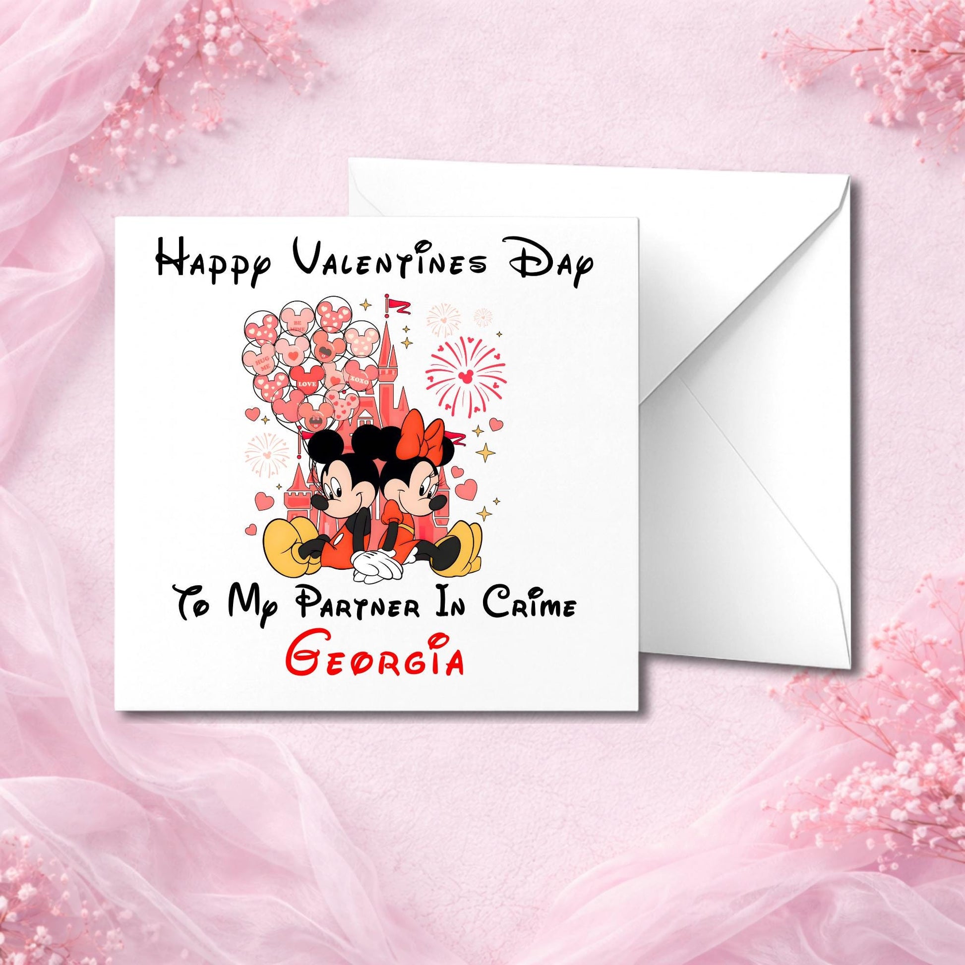 Luxury personalised card photographed open and closed on premium white cardstock, showing thickness, clean folds, and envelope.