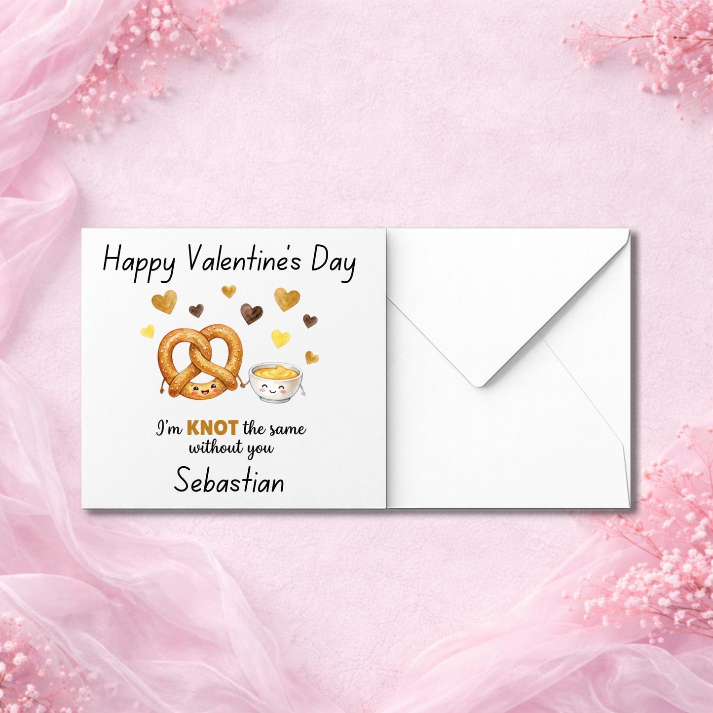 Close-up of personalised Valentine’s Day card design printed on luxury smooth or hammered cardstock. Handmade custom greeting card personalised with names, created as a premium keepsake love card. Physical Valentine card with professional print quality, ideal for couples, partners and romantic gifting. Designed to feel special, personal and gift-worthy.