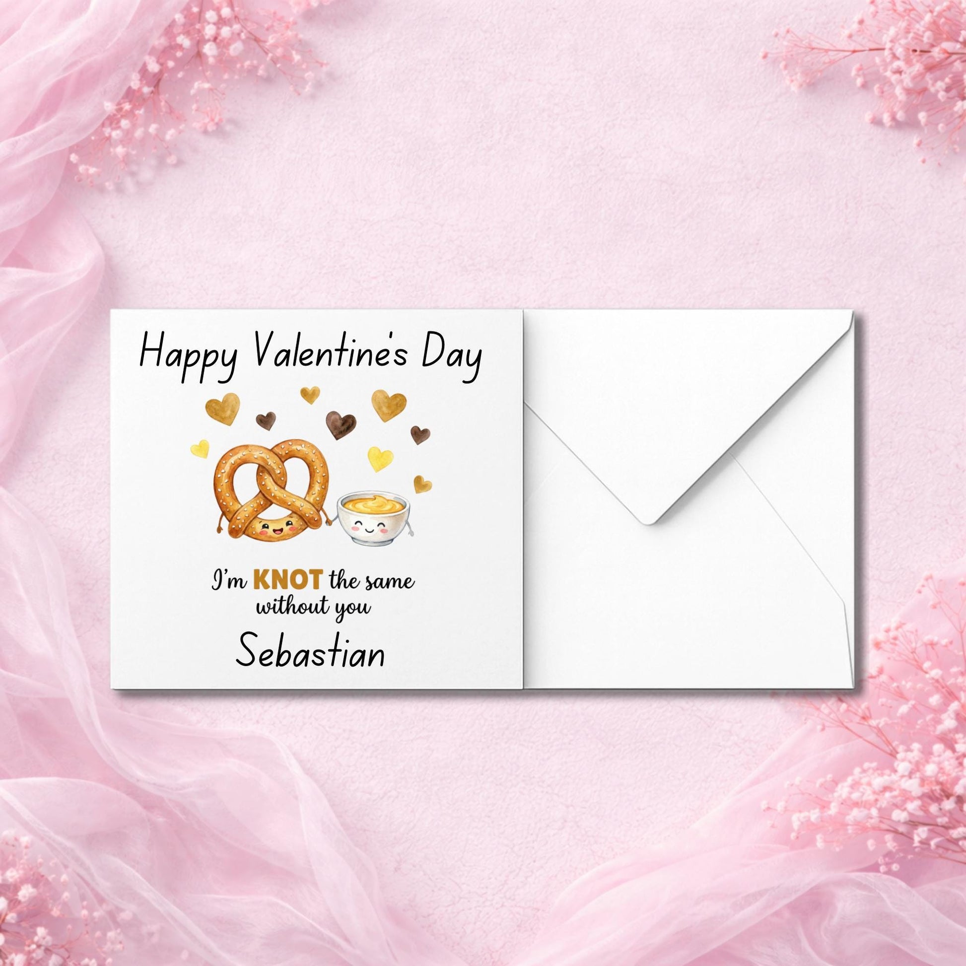 Close-up of personalised Valentine’s Day card design printed on luxury smooth or hammered cardstock. Handmade custom greeting card personalised with names, created as a premium keepsake love card. Physical Valentine card with professional print quality, ideal for couples, partners and romantic gifting. Designed to feel special, personal and gift-worthy.