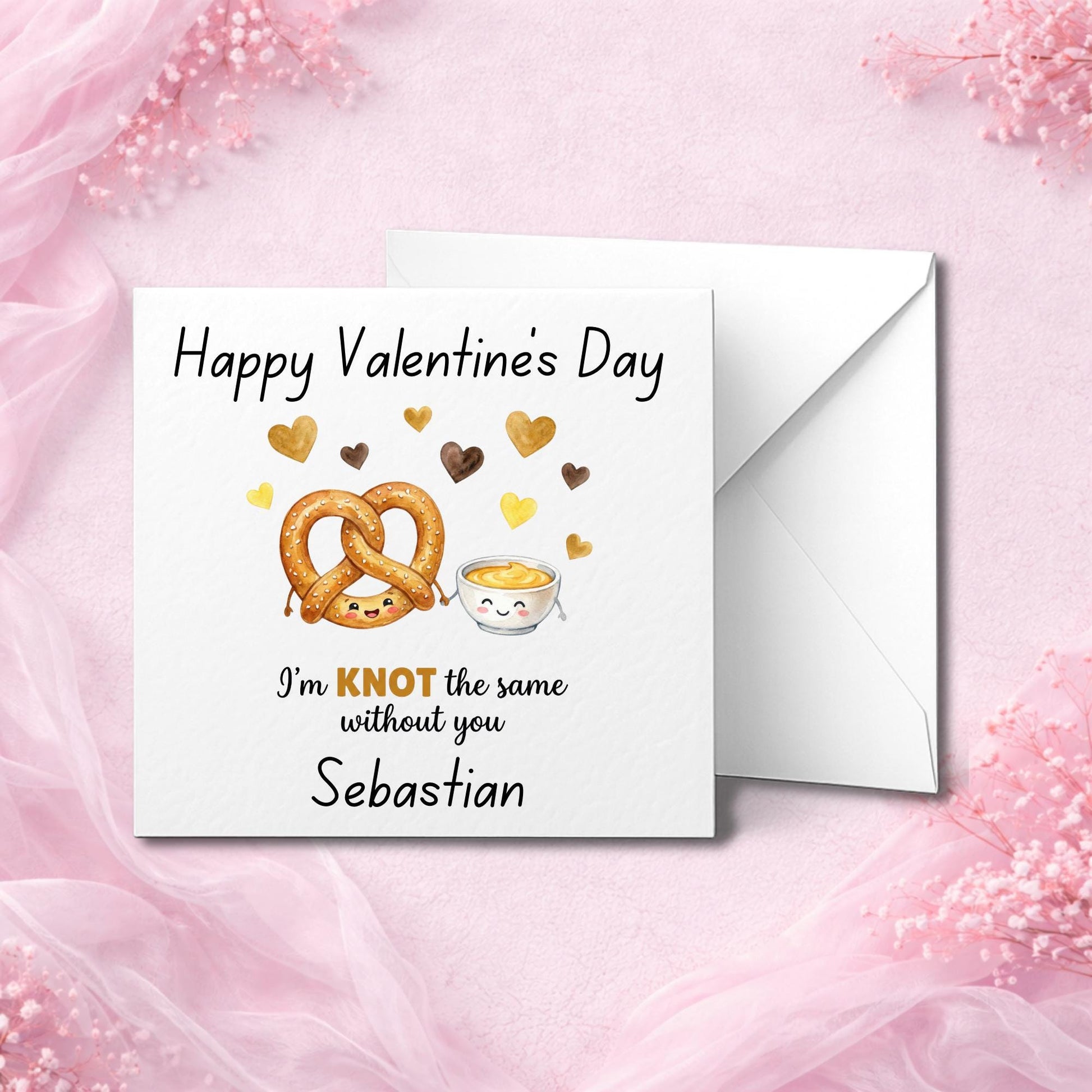 Personalised Valentine’s Day card handmade to order and printed on thick luxury cardstock. Premium physical greeting card customised with names or wording, designed as a romantic keepsake gift for couples. High quality custom Valentine card supplied with a matching envelope, made in the UK with care and attention to detail. Ideal personalised love card for husband, wife, boyfriend, girlfriend or partner, created to be kept forever.