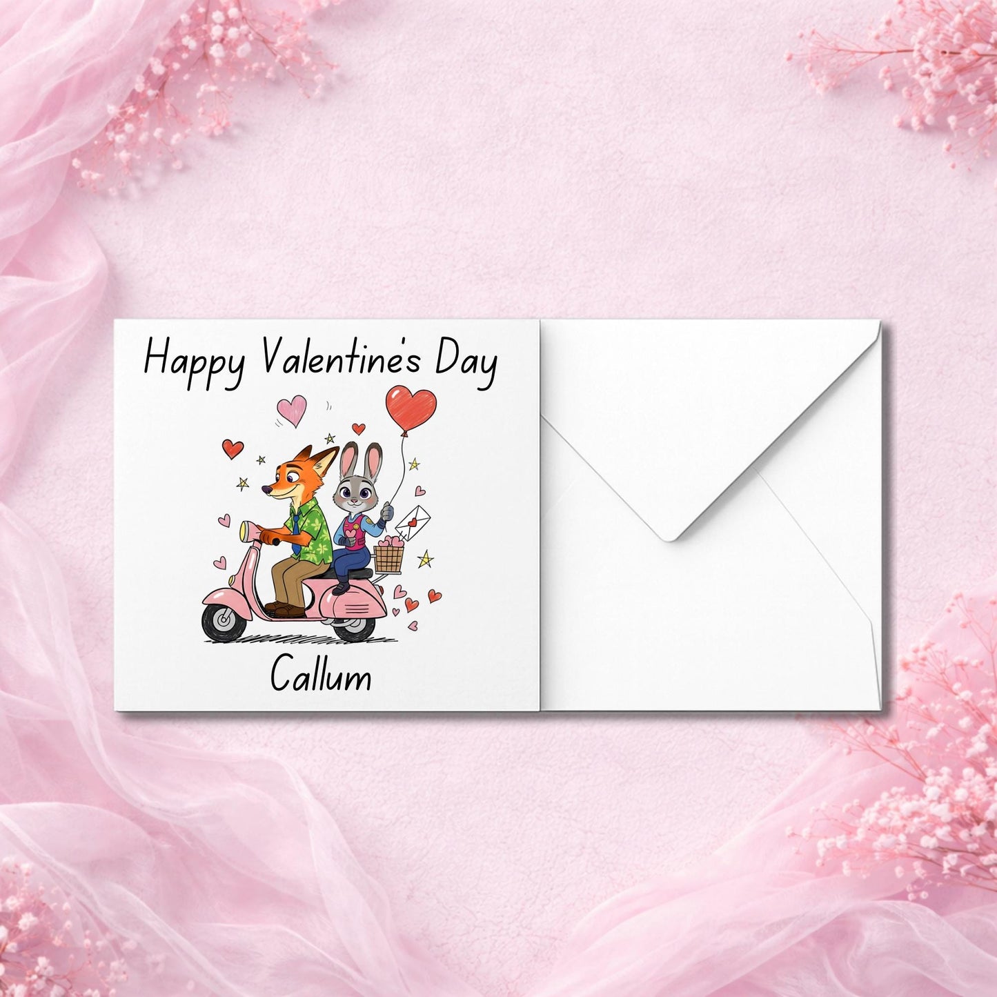 Close-up of personalised Valentine’s Day card design printed on luxury smooth or hammered cardstock. Handmade custom greeting card personalised with names, created as a premium keepsake love card. Physical Valentine card with professional print quality, ideal for couples, partners and romantic gifting. Designed to feel special, personal and gift-worthy.