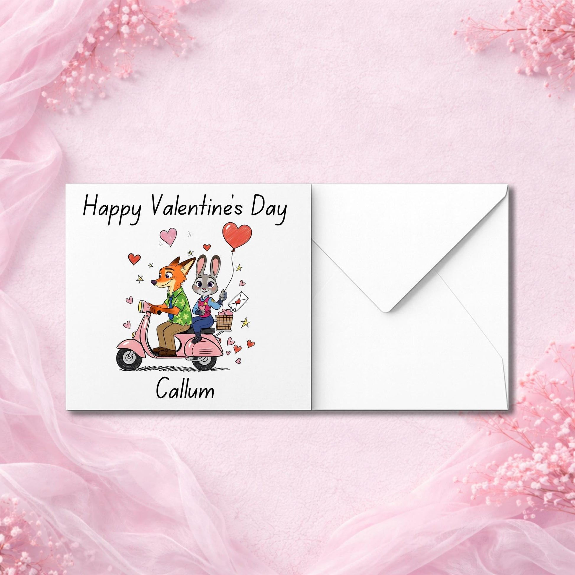 Close-up of personalised Valentine’s Day card design printed on luxury smooth or hammered cardstock. Handmade custom greeting card personalised with names, created as a premium keepsake love card. Physical Valentine card with professional print quality, ideal for couples, partners and romantic gifting. Designed to feel special, personal and gift-worthy.