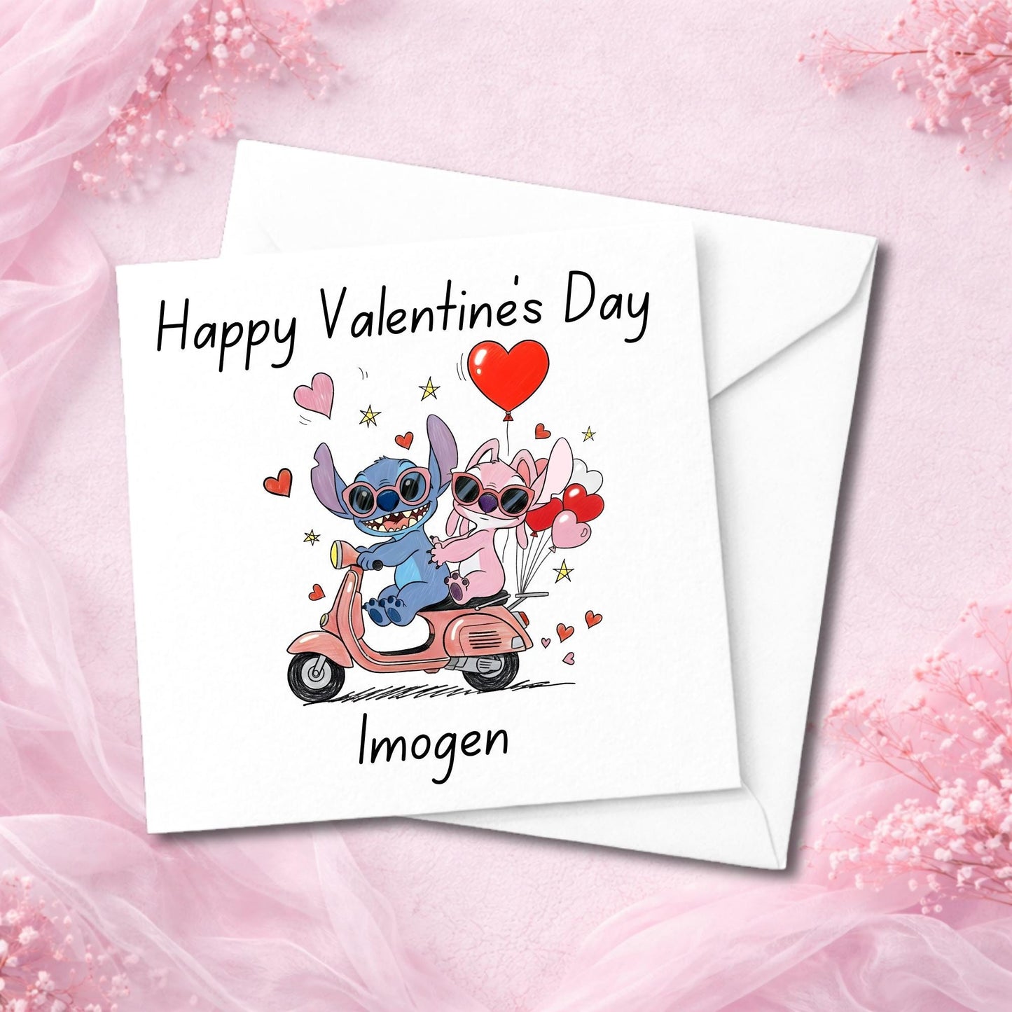 Inside view of personalised Valentine’s greeting card showing blank interior for a handwritten message. Handmade luxury card printed on thick high-quality cardstock. Custom physical Valentine card designed for couples who want to add a personal handwritten note. Premium keepsake greeting card made to order for romantic occasions.