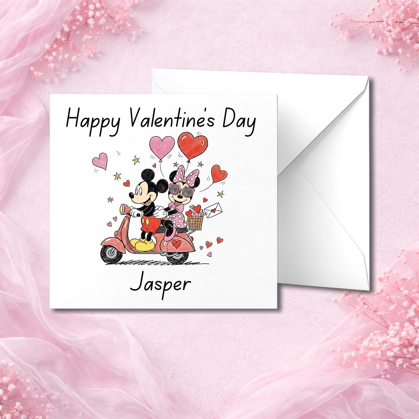 Personalised Valentine’s greeting card displayed without envelope to highlight thick luxury cardstock and premium print finish. Handmade custom love card printed on high-quality paper and made to order. Physical keepsake card designed for couples and romantic occasions, offering a personalised Valentine’s Day card that feels premium and meaningful.