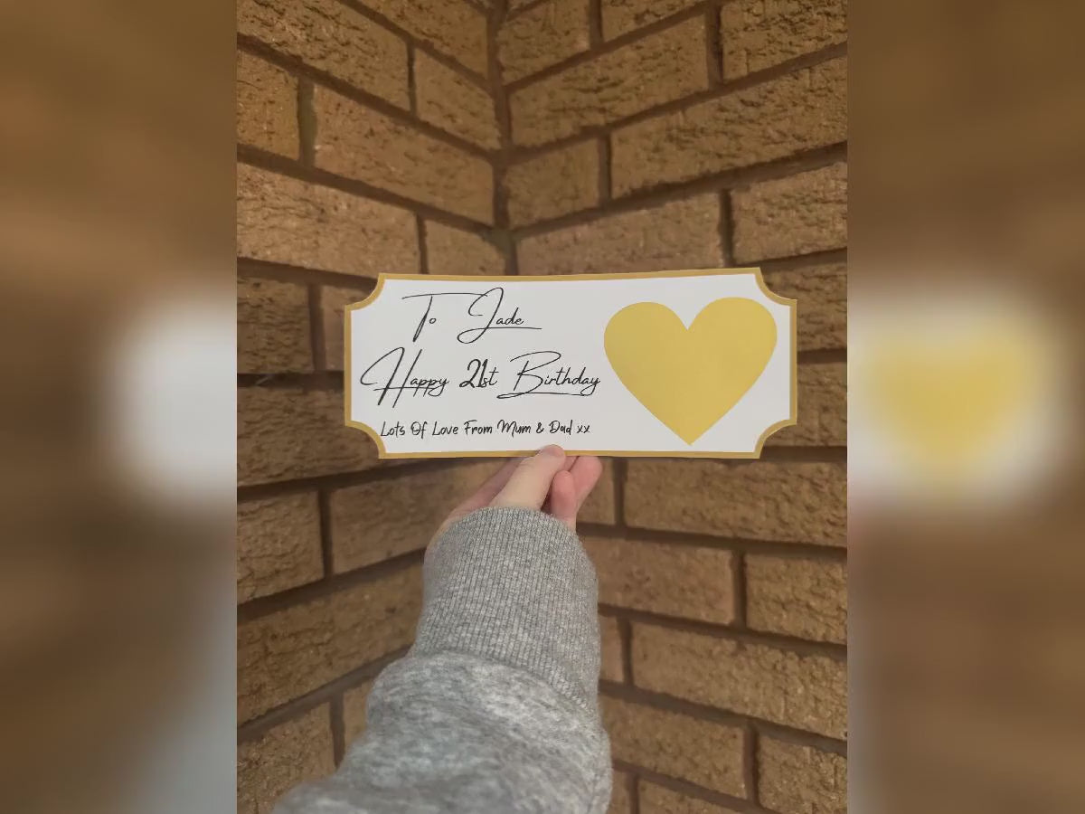 Personalised scratch to reveal voucher, surprise birthday scratch card, any age 18th, 21st, 30th, 40th, 60th birthday, birthday gift voucher