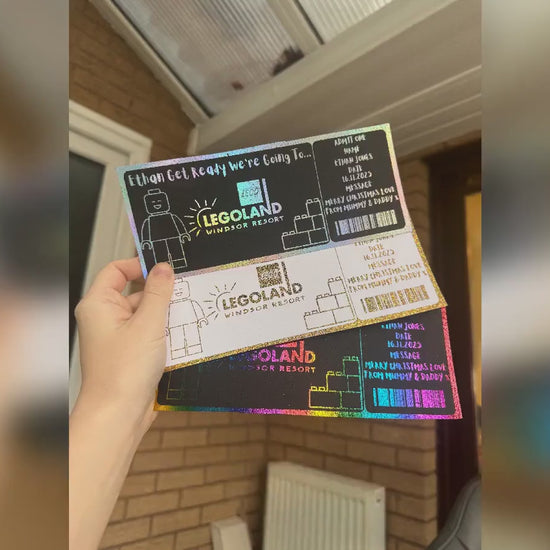 Personalised Experience Ticket Card – Custom Foiled Zoo Trip Reveal – Handmade Ticket Gift for Children or Family Day Out