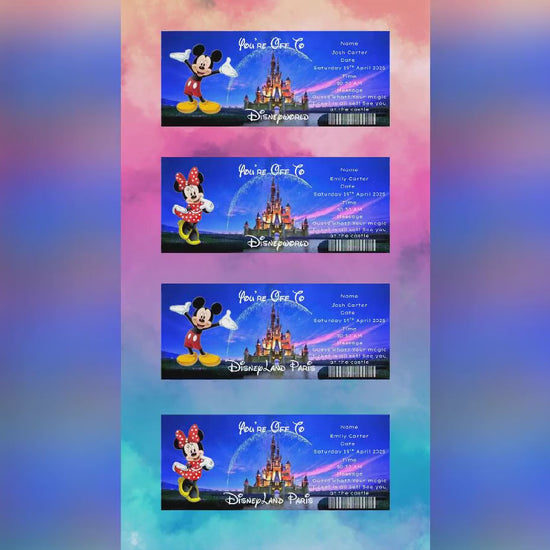 Personalised Disneyland Boarding Pass: Surprise Holiday Reveal